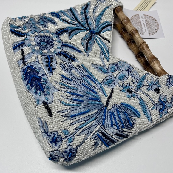 Blue Floral Beaded Bag NWT TikTok Instagram Viral - Picture 7 of 11